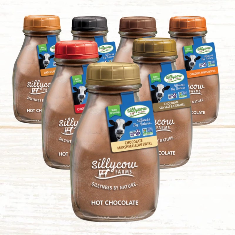 Sillycow Farms Hot Chocolate Sea Salt & Caramel Rich Chocolate Powder Delight Gluten Free Non GMO Dairy Free Indulgence with Pure Sweet Caramel Flavor Reusable Packaging 16.9 oz Glass Bottle Pack of 1 - Image 5